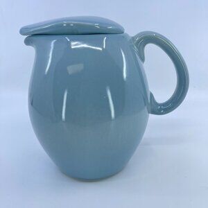 vintage russel wright “iroquois” casual dining pitcher with lid ice blue mcm